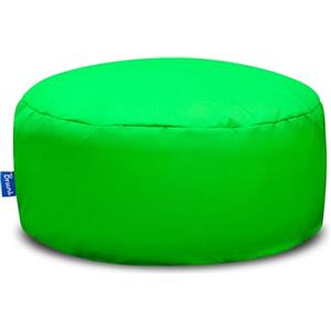 Bruni Pouf Rotondo M Verde - Pouf poggiapiedi per interni ed esterni, Sgabello a sacco con imbottitura in perle EPS, Cuscino rotondo da Yoga e meditazione, Fodera lavabile