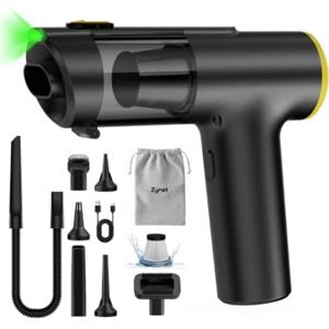 Zynet V5 Aspirabriciole Senza Fili 28000Pa 7 in 1 60 Min Aspirapolvere Auto | Aspirapolvere Portatile con Aspirazione/Soffiaggio/Gonfiaggio, Aspirapolvere per Auto, Casa, Ufficio e Peli di Animali