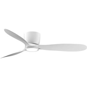 Ovlaim Ventilatore a Soffitto Sovrapposizione 132 CM Bianco Moderno | Con Luce e Telecomando - Motore CC Silenzioso 3 Pale - Alta Portata d'Aria per Camera da Letto e Soggiorno