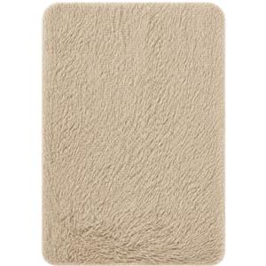 VKZ Tappeto Salotto Moderno 50 x 80 cm, Tappeto Grande Salotto a Pelo Lungo, Morbido e Antiscivolo, Tappeto Salotto Lavabile in Lavatrice, per Camera da Letto e Cameretta,BEIGE