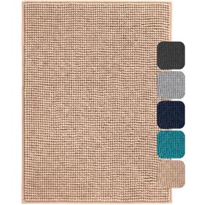Twinzen Tappeto Bagno Antiscivolo 40 x 60 cm Beige, Ciniglia | Ciniglia ultra morbida · Antiscivolo · Certificato OEKO-TEX · Uso versatile · Lavabile a 30°C
