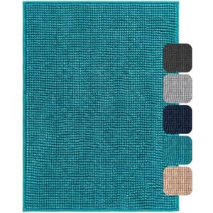 Twinzen Tappeto Bagno Antiscivolo 40 x 60 cm Turchese, Ciniglia | Ciniglia ultra morbida · Antiscivolo · Certificato OEKO-TEX · Uso versatile · Lavabile a 30°C