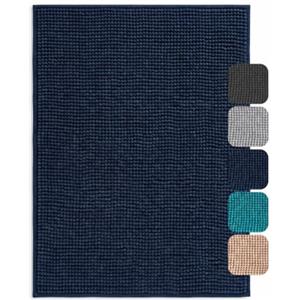 Twinzen Tappeto Bagno Antiscivolo 40 x 60 cm Blu Navy, Ciniglia | Ciniglia ultra morbida · Antiscivolo · Certificato OEKO-TEX · Uso versatile · Lavabile a 30°C