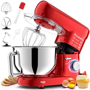 Ecunafix Impastatrice Planetaria offerta 6,5L 1500W Professionale Robot da Cucina | Multifunzione 6+P Velocità Basso Rumore Mixer Elettrico con Gancio per Impastare, Frusta Piatta, Frusta