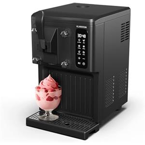 Klarstein Sweet Sundae - Gelatiera 3 in 1, Macchina per Gelato, Frullati & Smoothie, Erogatore, Serbatoio: 1,5L, Display Touch, Modalità Keep Cool, Pulizia Automatica, Nero