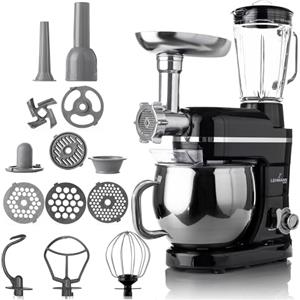 Lehmann Robot da Cucina Universale 3 in 1 Set | Mescolatore con Sistema di Agitazione Planetaria | Robot Multifunzione con Tritacarne | Con Spremiagrumi da 1,5 L e Ciotola in Acciaio Inox da 5 L