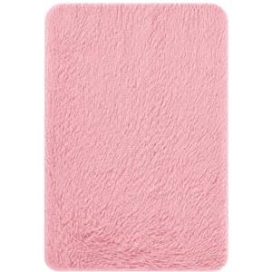 VKZ Tappeto Salotto Moderno 50 x 80 cm, Tappeto Grande Salotto a Pelo Lungo, Morbido e Antiscivolo, Tappeto Salotto Lavabile in Lavatrice, per Camera da Letto e Cameretta,ROSA