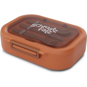 schmatzfatz Bunko Lunch Box per bambini - Contenitore porta pranzo con posate incluse (coltello, forchetta, cucchiaio), richiudibile, per la scuola e l'asilo