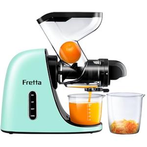 Fretta estrattore frutta e verdura, Ampio scivolo da 76 mm, Senza BPA, Estrattore di succo silenzioso con funzione inversa, Facile da pulire(Azzurro chiaro)