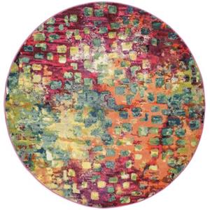 RugVista Davina Tappeto, Ø 200 cm, Multicolore | Moderni, Rotonda, Pelo medio, Lavabile solo a secco, Oeko-Tex 100, Soggiorno, Sala da pranzo, Camera da letto, Cucina
