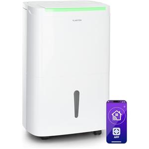 Klarstein DryFy Connect 50 Deumidificatore Casa per Muffa e Umidità Silenzioso, Portatile Smart, Ambiente Professionale Elettrico Basso Consumo, WiFi 50L con Display LED
