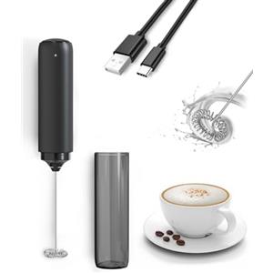 JIMYIU Montalatte Elettrico Ricaricabile, Frullatore Portatile per Caffè e Latte | Ricaricabile, mini frullatore portatile. Per caffè, latte, cappuccino, cioccolata calda