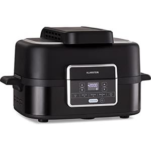 Klarstein Friggitrice ad Aria 2 in 1, Air Fryer 1500W, Friggitrice ad Aria Calda Digitale, Airfryer Elettrica 5 Programmi, Timer, Facile Utilizzo, con Cestello, Piastra, 5 Litri