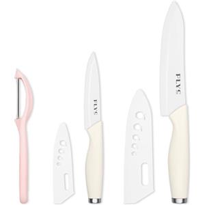 Plys Set Coltello Ceramica Cucina: Coltelli Ceramica da Carne Professionale Manico Bianco