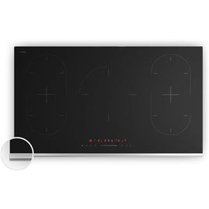 Klarstein Verosteel Piano Induzione 90cm - 5 Zone, 12200W Boost, Touch Slider, Timer, Blocco Bambini, Vetro Nero, Indicatore Calore Residuo, Design Minimalista