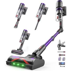 Circlio Aspirapolvere Senza Fili 90 Min, 600W/58000Pa, Scopa Elettrica Senza Fili, Aspirapolvere Senza Filo con LED Touchscreen, Autoportante Anti-Avvolgimento per Tappeti/Pavimenti/Peli Animali