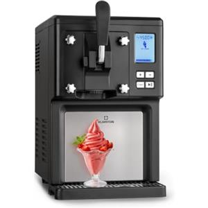 Klarstein Sweet Sundae Gelatiera per gelato soft - compressore autoraffreddante, senza pre-congelamento, 1,5 litri, funzione di mantenimento in freddo, timer digitale, nera