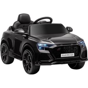 HOMCOM Macchina Elettrica per Bambini 3-5 Anni Audi RS Q8 Autentica 6V Nero | 1.5-3km/h Auto Elettrica per Bambini con 2 Motori, Telecomando, Fari, USB, Bluetooth, Musica