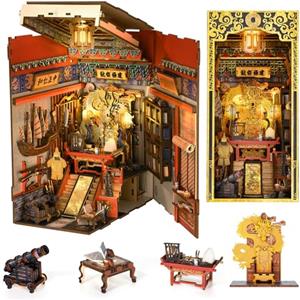 MiniCity Book Nook Kit, kit fai da te in miniatura per casa delle bambole Booknook, puzzle in legno 3D, decorazione per ragazzi e adulti (The Emperor's Study)