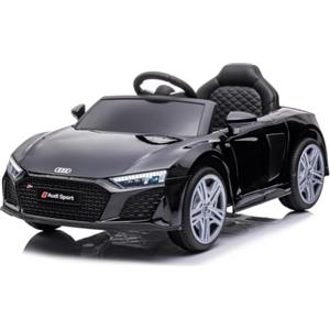 Baroni Toys Baroni Home Auto Macchina Elettrica per Bambini Audi R8 Sport, 12V Con MP3, Macchina telecomandata Full Optional, sedile in Eco pelle, porte apribili, Velocità 3-5 km/h, con Telecomando, Nero