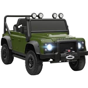 AIYAPLAY Macchina Elettrica Bambini Land Rover 110SVX 12V, 2 Motori, Verde | Fuoristrada, 3-5km/h Auto Elettrica per Bambini, 2 Motori, Sospensioni, Telecomando, Musica, Fari, Cintura, Clacson
