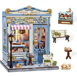 Cutefun Cunfun Book Nook Kit - Kit Case delle bambole diy per Adulti, Puzzle 3D in Legno Booknook, Decorazione per Libreria Tiny House, Regalo Creativo per Adulti, Donne e Adolescenti(Sweet Marie)