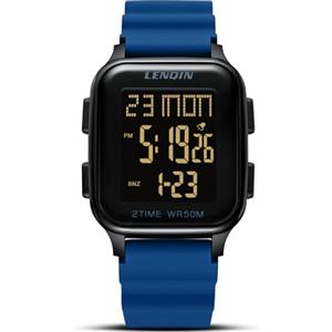 LN LENQIN Orologio Uomo Digitale Sportivo Impermeabile | Cinturino gomma 245 mm, cassa resina 40 mm, spessore 12 mm, LED, cronometro, allarme, 5 ATM, 12/24 ore