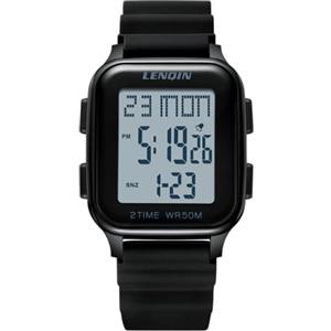 LN LENQIN Orologio Uomo Digitale Sportivo Impermeabile | Cinturino gomma 245 mm, cassa resina 40 mm, spessore 12 mm, LED, cronometro, allarme, 5 ATM, 12/24 ore