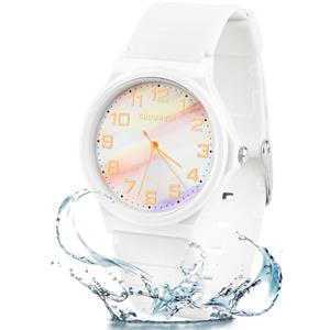 GUUMUXIN Orologio Analogico per Bambino Bambina, 30 Metri di Resistenza All'acqua per L'apprendimento Dell'orologio Cronografo con Cinturino in TPU Morbido, Orologio Sportivo per Bambini dai 4-12 Anni