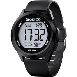SOCICO Orologio Digitale Da Uomo, Sportivo, Militare, Impermeabile, Cronografo, Per Uomo, Con Illuminazione A Led, Sveglia, Data, Sport