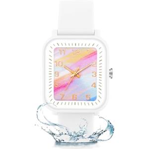 GUUMUXIN Orologio Analogico per Bambino Bambina, 30 Metri di Resistenza All'acqua per L'apprendimento Dell'orologio Cronografo con Cinturino in TPU Morbido, Orologio Sportivo per Bambini dai 4-12 Anni