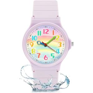 GUUMUXIN Orologio Analogico per Bambino Bambina, 30 Metri di Resistenza All'acqua per L'apprendimento Dell'orologio Cronografo con Cinturino in TPU Morbido, Orologio Sportivo per Bambini dai 4-12 Anni