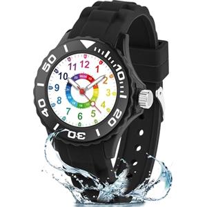 GUUMUXIN Orologio Analogico per Bambino Bambina, 30 Metri di Resistenza All'acqua per L'apprendimento Dell'orologio Cronografo con Cinturino in TPU Morbido, Orologio Sportivo per Bambini dai 4-12 Anni