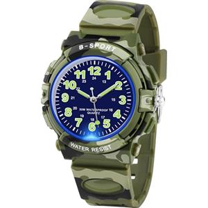 GUUMUXIN Orologio Analogico per Bambino con Luci Colorate, Orologio Didattico Impermeabile Fino a 30 Metri per Bambini e Bambine, Orologi Sportivi da Esterno con Cinturino in TPU per Bambini dai 5-16