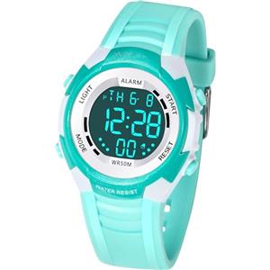 DTKID Orologio Digitale Bambino LED a 7 Colori, Orologio Bambino con Sveglia, Timer, Datario, Impermeabile Orologi per Bambini Sportivo da Esterno, per Ragazzi Ragazze e Adolescenti