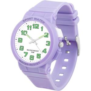 DTKID Orologio Bambino, Orologi Analogici al Quarzo per Bambini, Orologi Educativi per Ragazzi e Ragazze con Ghiera Girevole Cinturino in Silicone 4-15 Anni