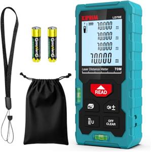Kiprim Metro Laser Professionale 100M Misuratore Distanza LCD Auto-Calibrazione | KIPRIM Misuratore Laser M/In/Ft Retroilluminazione Misura Distanza Area Volume 4 Pitagoriche Digitale Preciso -LD70E