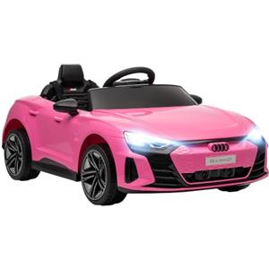 HOMCOM AUDI RS e-tron GT Macchina Elettrica per Bambini 3-5Anni 12V Rosa | Auto Elettrica per Bambini, Doppio Motori, 3-5km/h, Cintura di Sicurezza, Telecomando, Sospensioni, Musica, Luci LED, Clacson