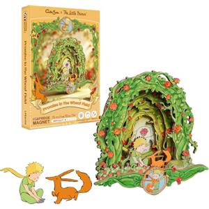 CUTEBEE The Little Prince 3D Wooden Puzzle - Mini Fridge Magnet | Kit fai da te per casa in miniatura, decorazione magnetica per frigorifero, casa e ufficio (Promise In The Wheat Field)
