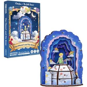 CUTEBEE The Little Prince 3D Puzzle in Legno DIY Miniatura Magnete da Frigo | Casa in miniatura fai da te, modello regalo, carina casa, cucina, ufficio, decorazione per frigorifero
