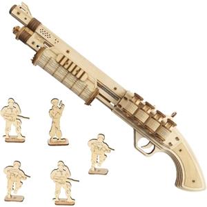 ROKR Puzzle 3D da Costruire in Legno da Assemblare Modello, LQ501 | Elastici Pistola in Legno, Modello Meccanico per Bambini e Adulti