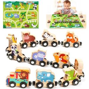 WhizWinks Montessori 1 2 3 Anni, Regalo Bambino 1 Anno Gioco Bambino 2 Anni Giochi Educativi regalo per bambino e bambina 2-3-4 anni giocattolo per bambini trenino magnetico giocattolo in legno 2-3 anni