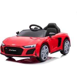 Baroni Toys Baroni Home Auto Macchina Elettrica per Bambini Audi R8 Sport, 12V Con MP3, Macchina telecomandata Full Optional, sedile in Eco pelle, porte apribili, Velocità 3-5 km/h, con Telecomando, Rosso