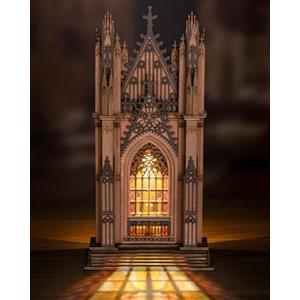 Rolife Puzzle 3D Cattedrale a Torri Gemelle, Puzzle in Legno per Adulti, Kit Modellismo 111 Pezzi a Incastro, 2 Ore di Montaggio, Arredamento Casa da Collezione
