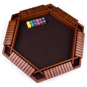 Havnidy Shut The Box - Gioco da tavolo in legno per 6 giocatori, giochi classici dadi, gioco da viaggio, gioco tradizionale matematica in legno per pub, fantastici giochi da tavolo per tutto