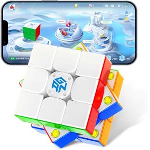 GAN 356 i Carry S cubo magico 3x3, Smart Cube con app Concorso online | Magnetico Speed Cube - Smart Tracking & Batterie rimovibili, Apparecchi uditivi per bambini, principianti + adulti