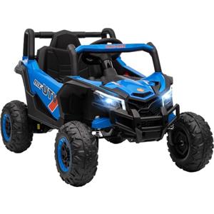 AIYAPLAY Macchina Elettrica per Bambini UTV 12V con 2 Motori e Luci, Blu | Fuoristrada Auto per Bambini, Cintura 2 Punti, Telecomando, Sospensioni, USB, Musica, 3-7 km/h, 3-5 Anni