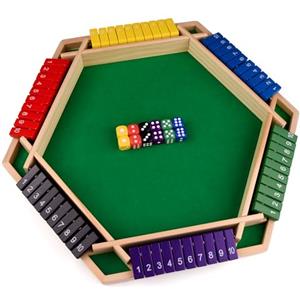 Havnidy Shut The Box - Gioco da tavolo in legno per 6 giocatori, giochi classici dadi, gioco da viaggio, gioco tradizionale matematica in legno per pub, fantastici giochi da tavolo per tutto