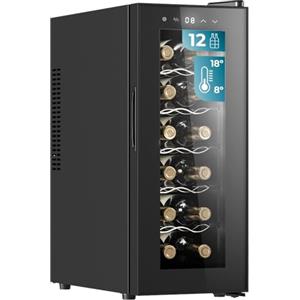 Cecotec Cantinetta Vino Bolero GrandSommelier 1250 CoolCrystal. 12 Bottiglie, Raffreddamento Termoelettrico, LED, ideale per conservare i tuoi vini alla temperatura perfetta.