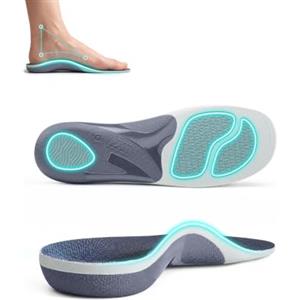 DynWalker Solette supporto arco GEL per piede piatto XS | Doppio GEL ammortizzante, supporto arco confortevole, ammortizzazione tallone, per fascite plantare, camminata quotidiana